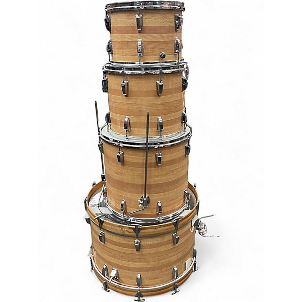 Vintage 1970s Ludwig 4 Piece BUTCHER BLOCK Natural Drum Kit