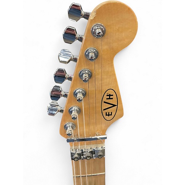 Used EVH Striped Series Red with Black and White Stripes Solid Body Electric Guitar