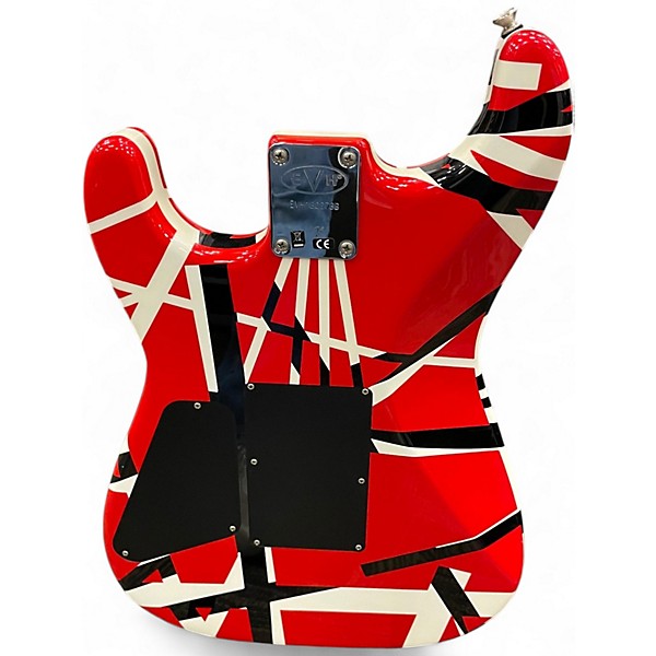 Used EVH Striped Series Red with Black and White Stripes Solid Body Electric Guitar