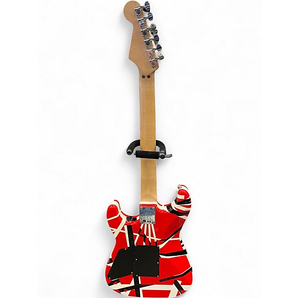 Used EVH Striped Series Red with Black and White Stripes Solid Body Electric Guitar