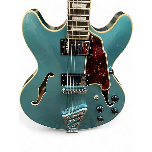 Used D'Angelico Premier Series DC Surf Green Hollow Body Electric Guitar