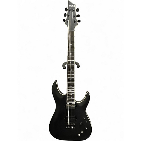 Used Schecter Guitar Research DIAMOND SERIES EVIL TWIN MATTE BLACK Solid Body Electric Guitar