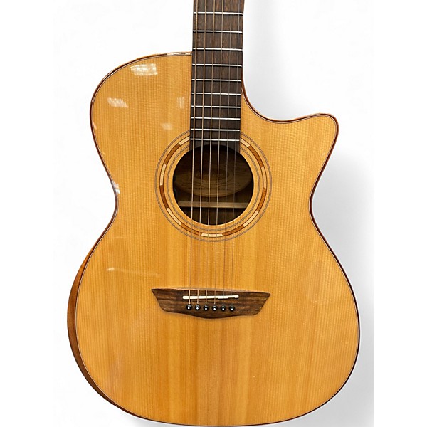Used Washburn WCG70SCE natural Acoustic Electric Guitar