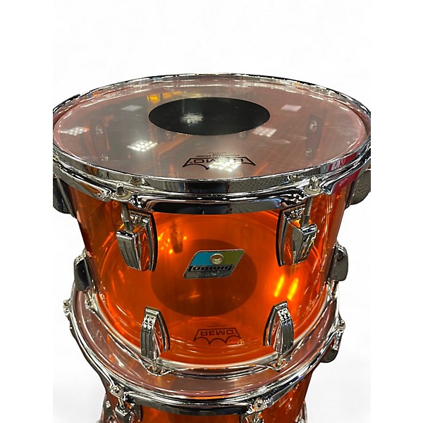 Used Ludwig 4 Piece Zep Vistalite amber vistalite Drum Kit