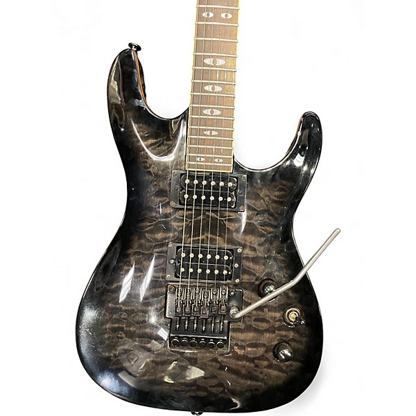 Used Dean Vendetta Quilted Maple See Thru Black Solid Body Electric Guitar