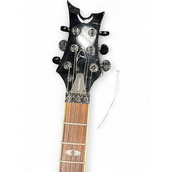 Used Dean Vendetta Quilted Maple See Thru Black Solid Body Electric Guitar