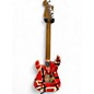 Used EVH Striped Series Frankie Red with Black and White Stripes Relic Solid Body Electric Guitar