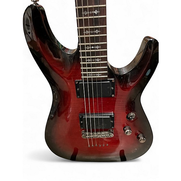 Used Schecter Guitar Research DIAMOND SERIES DEMON Crimson Red Burst Solid Body Electric Guitar