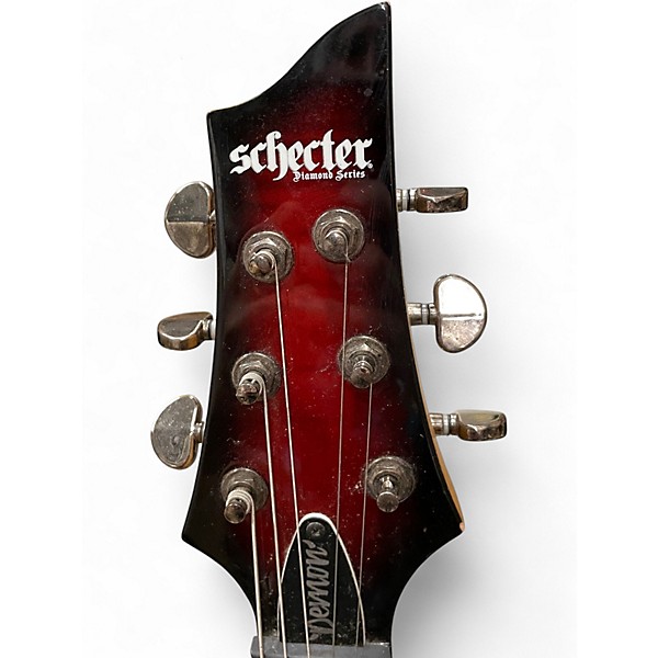 Used Schecter Guitar Research DIAMOND SERIES DEMON Crimson Red Burst Solid Body Electric Guitar