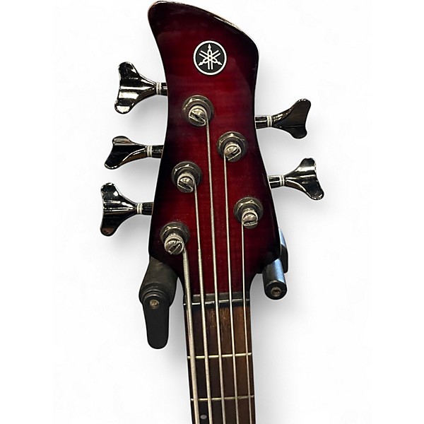 Used Yamaha TRBX605FM Red to Black Fade Electric Bass Guitar