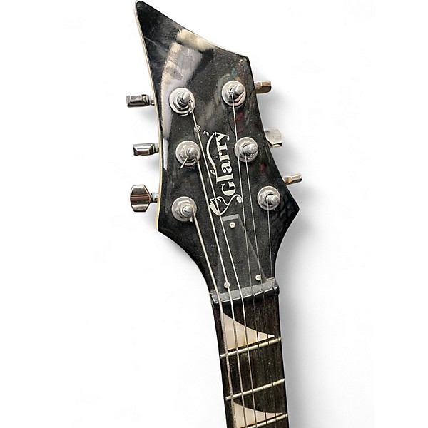 Used Glarry Burning Fire Black Solid Body Electric Guitar
