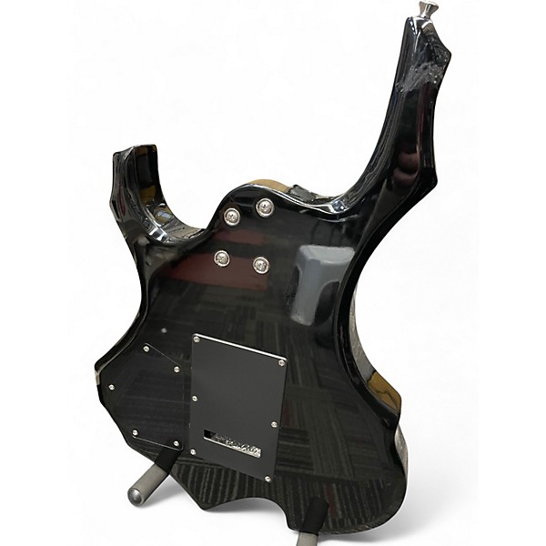 Used Glarry Burning Fire Black Solid Body Electric Guitar