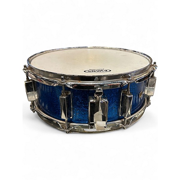 Used Pork Pie 13X5.5 Little Squealer Snare blue sparkle Drum