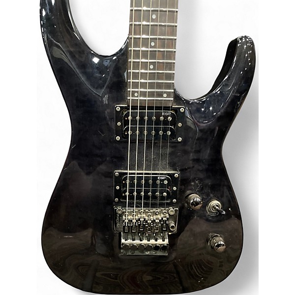 Used ESP  LTD MH-100QM Black Solid Body Electric Guitar