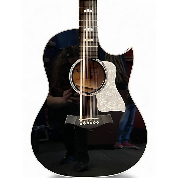 Used Taylor 657ce DOCE DOBLE Black and White 12 String Acoustic Electric Guitar