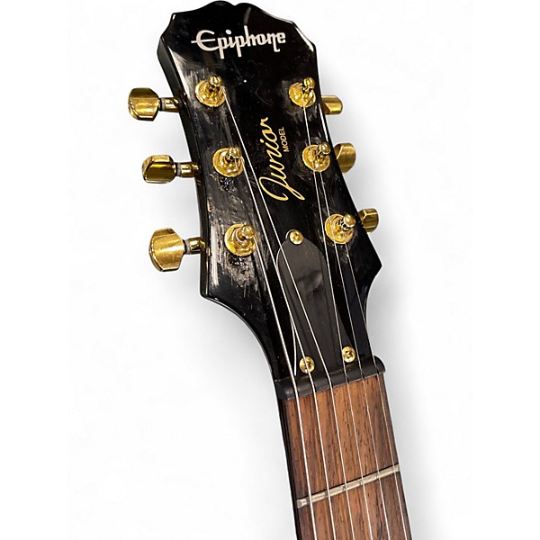 Used Epiphone Les Paul Junior Black and Gold Solid Body Electric Guitar