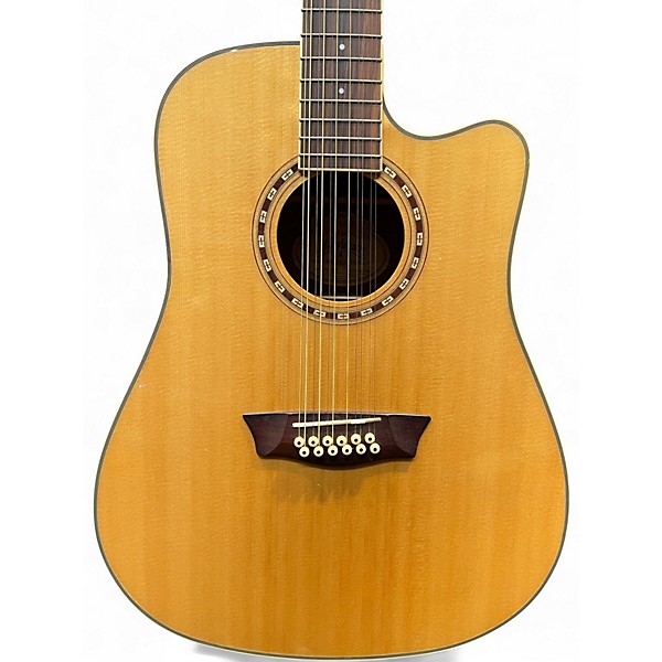 Used Washburn WD10SCE12 Antique Natural 12 String Acoustic Electric Guitar