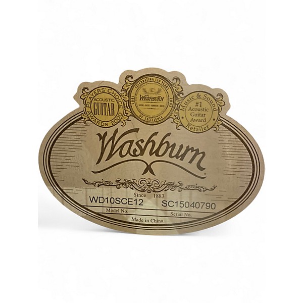 Used Washburn WD10SCE12 Antique Natural 12 String Acoustic Electric Guitar