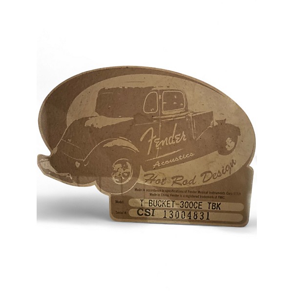 Used Fender T Bucket 300CE Black Acoustic Electric Guitar