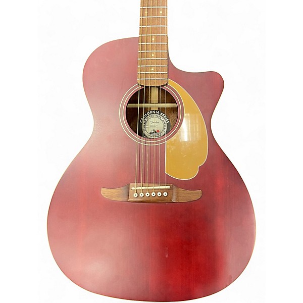 Used Fender Newporter Player Wine Red Acoustic Electric Guitar