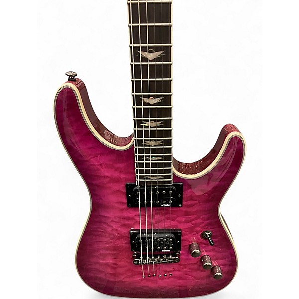 Used Schecter Guitar Research Omen Extreme 6 Magenta Solid Body Electric Guitar