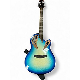 Used Ovation CE48P Blue Burst Acoustic Electric Guitar
