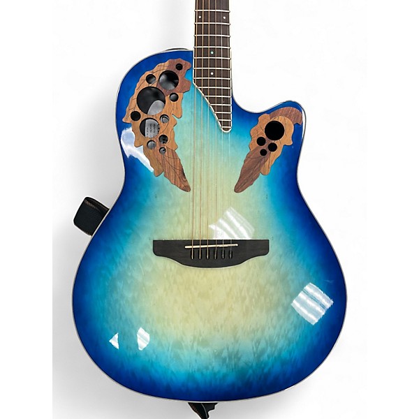 Used Ovation CE48P Blue Burst Acoustic Electric Guitar