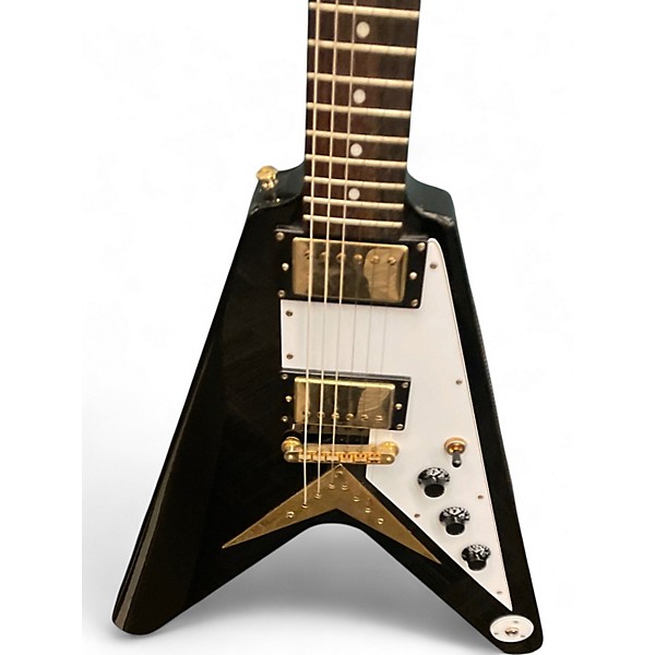 Used Epiphone Flying V Korina '58 Electric Guitar Ebony & Gold Ebony Solid Body Electric Guitar