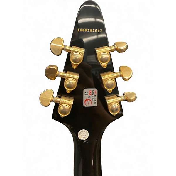 Used Epiphone Flying V Korina '58 Electric Guitar Ebony & Gold Ebony Solid Body Electric Guitar
