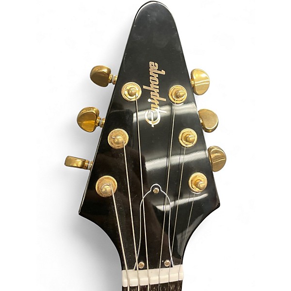 Used Epiphone Flying V Korina '58 Electric Guitar Ebony & Gold Ebony Solid Body Electric Guitar