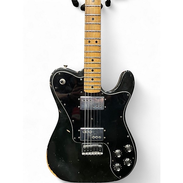 Vintage 1973 Fender Telecaster Deluxe Black Solid Body Electric Guitar