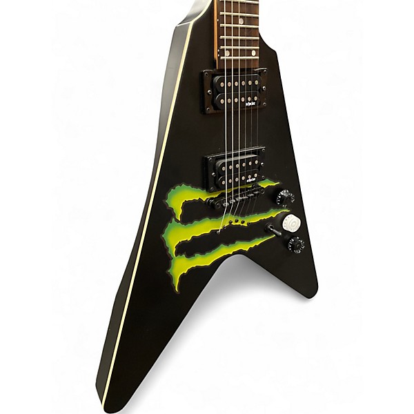 Used Schecter Guitar Research DIAMOND SERIES MONSTER V Black Solid Body Electric Guitar