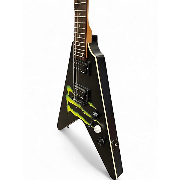 Used Schecter Guitar Research DIAMOND SERIES MONSTER V Black Solid Body Electric Guitar