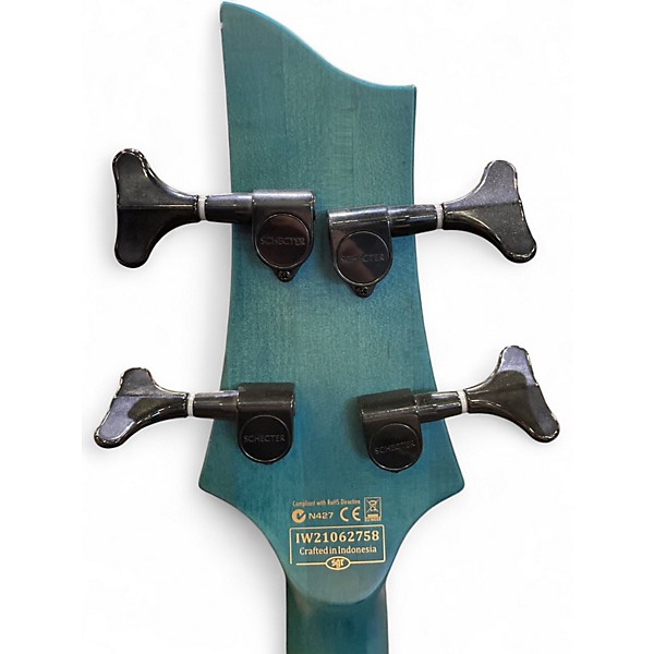 Used Schecter Guitar Research C4 GT TEAL Electric Bass Guitar