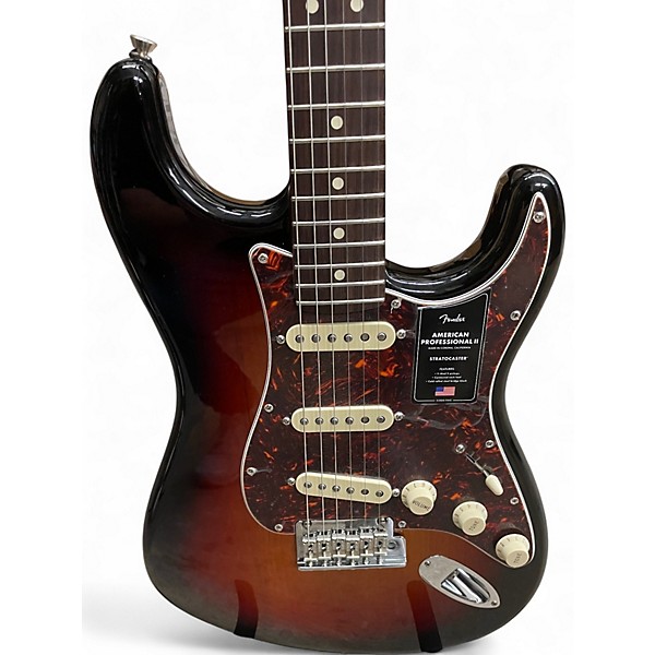 Used Fender American Professional II Stratocaster 3 Tone Sunburst Solid Body Electric Guitar
