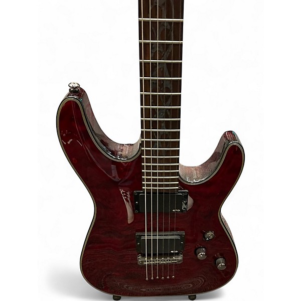 Used Schecter Guitar Research Damien Special Crimson Burst Solid Body Electric Guitar