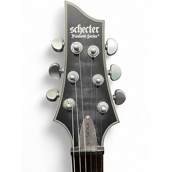 Used Schecter Guitar Research C1 Platinum Trans Black Solid Body Electric Guitar