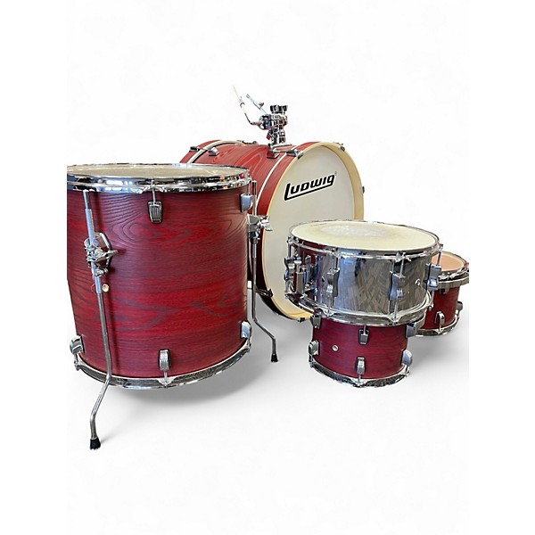 Used Ludwig 5 Piece BACKBEAT ELITE Maroon Drum Kit