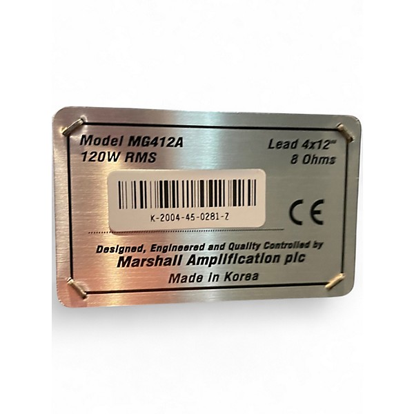 Used Marshall MG412A 4x12 120W Angle Guitar Cabinet