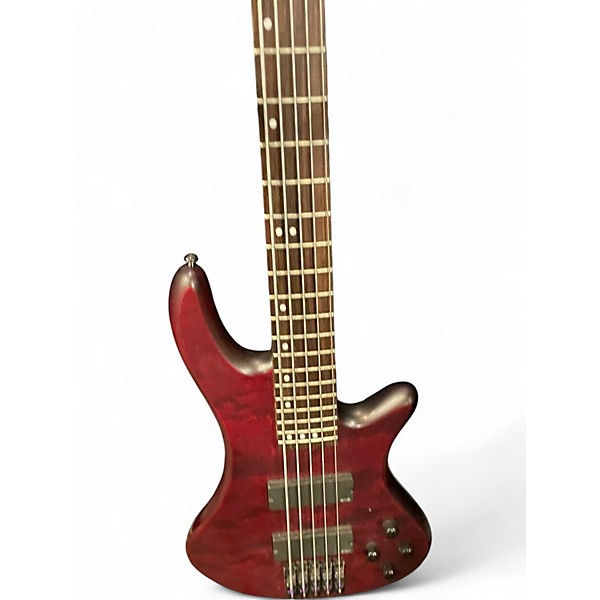 Used Schecter Guitar Research diamond series 5 Brown Electric Bass Guitar