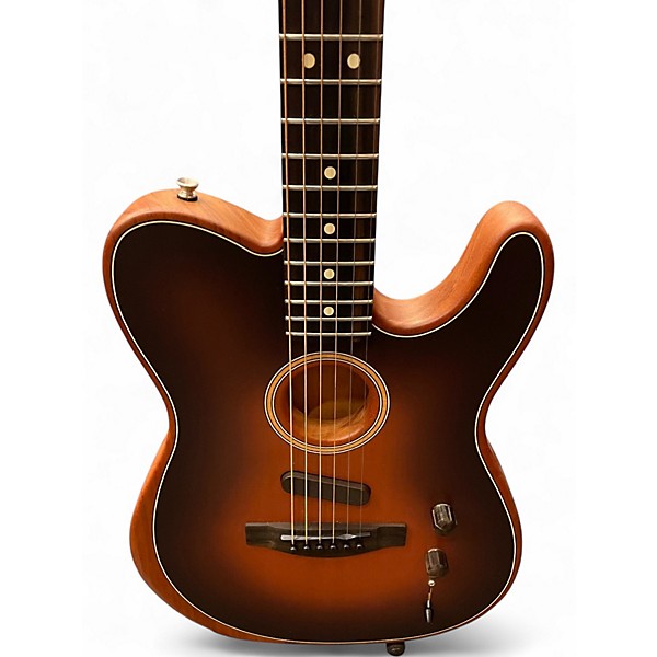 Used Fender American Acoustasonic Telecaster Sunburst Acoustic Electric Guitar