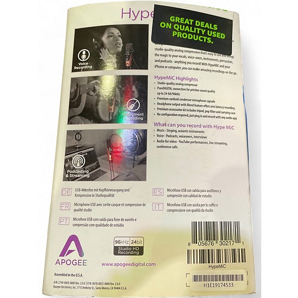 Used Apogee HYPE MIC Condenser Microphone