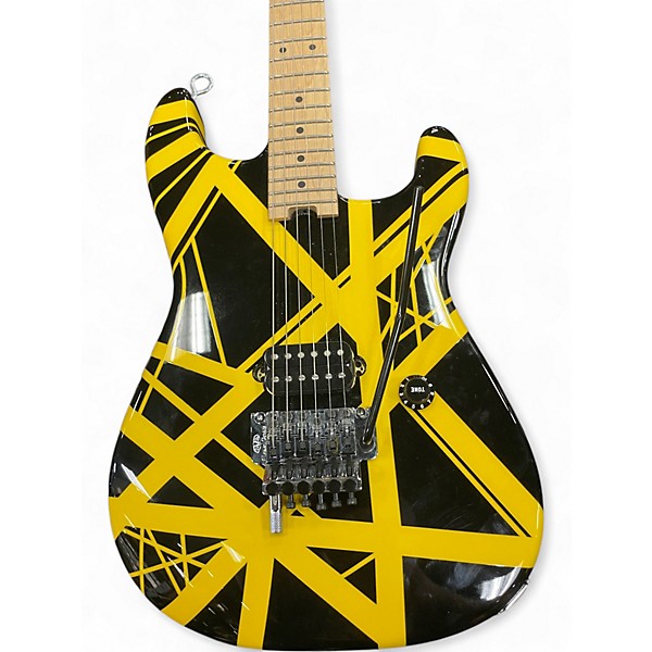 Used EVH STRIPEED BUMBLE BEE Black and Yellow Solid Body Electric Guitar