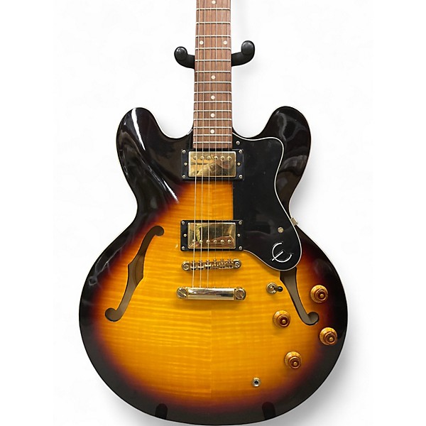 Used Epiphone Dot Deluxe Flametop 2 Color Sunburst Hollow Body Electric Guitar
