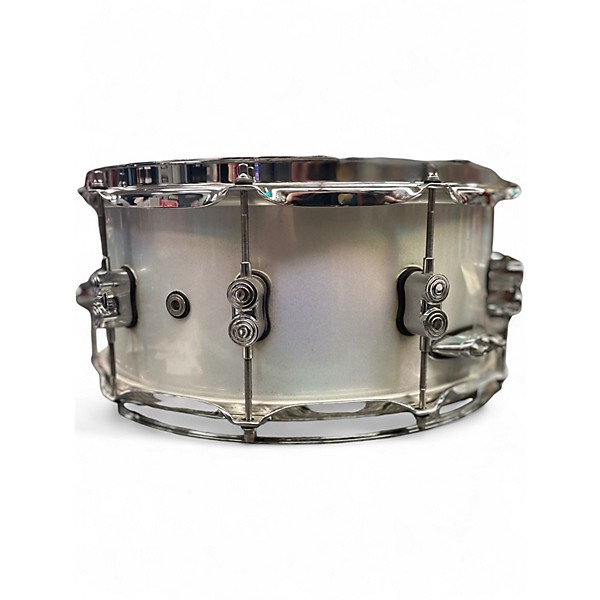 Used DW 6X14 Performance Series Snare WHITE SPARKLE Drum