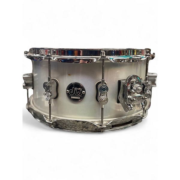 Used DW 6X14 Performance Series Snare WHITE SPARKLE Drum