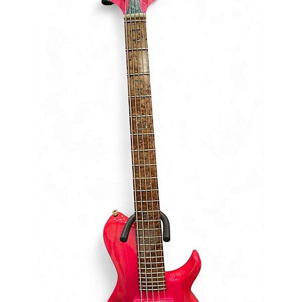 Used Zeline 5 STRING Pink Electric Bass Guitar