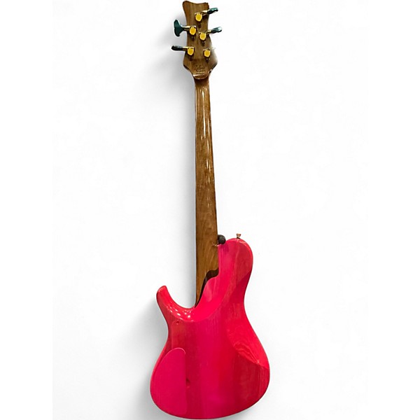 Used Zeline 5 STRING Pink Electric Bass Guitar