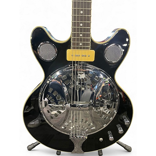 Used Eastwood Delta 6 Black Resonator Guitar