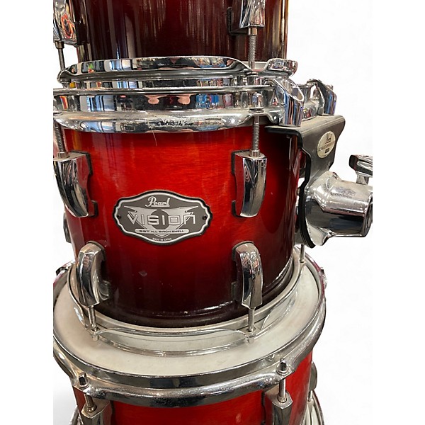 Used Pearl 5 Piece Vision RED BURST Drum Kit